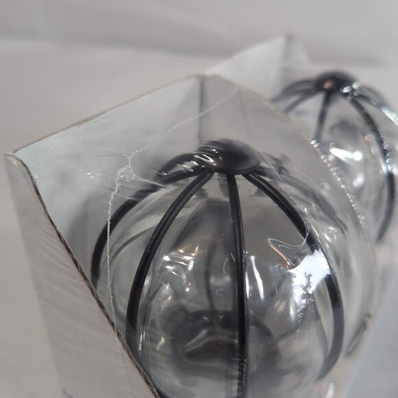 IKEA Blast 4 Set 402.172.48 Round Rod Finials Glass Globe Black Curtain Steel - Picture 5 of 16